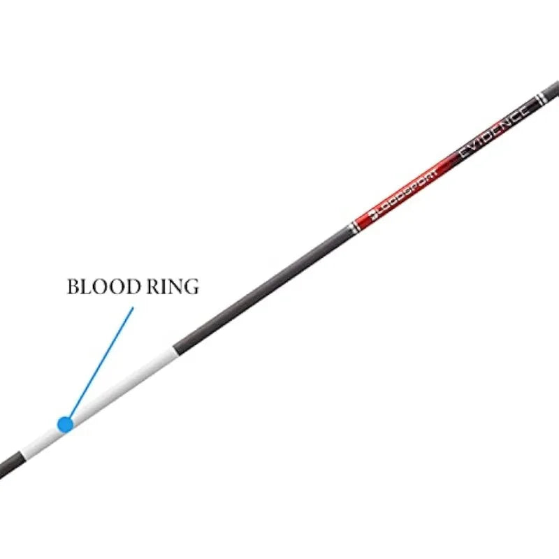 BLOODSPORT Evidence Precise Durable Carbon Fletched Hunting Arrow for Compound Bow - 31" Length.