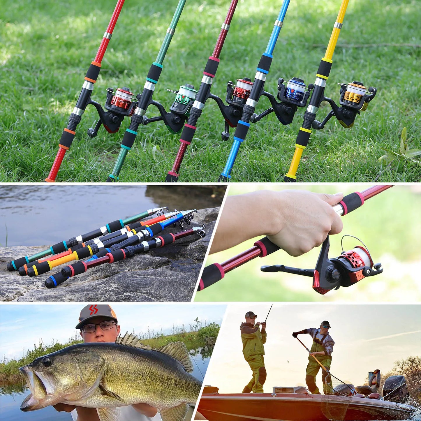 Fishing Rod and Reel Combo1.8M Telescopic Rod with Full Fishing Kit